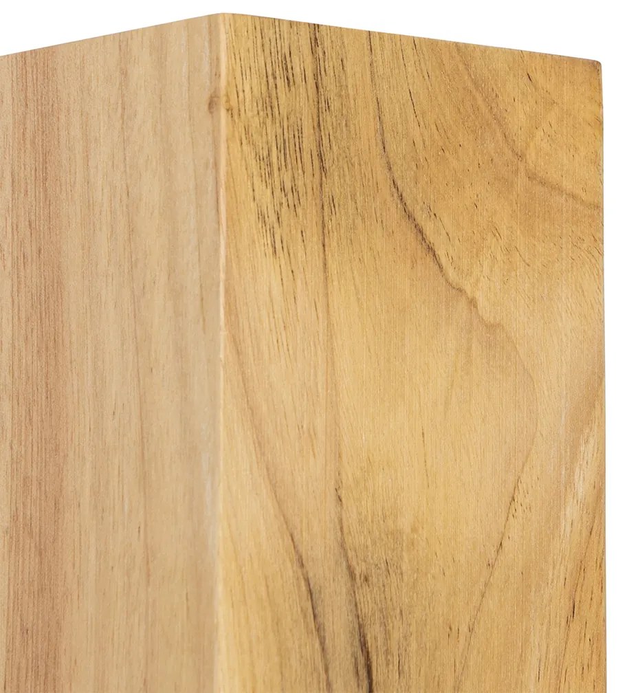 Applique da parete rustica in legno quadrata 2 luci - Sandy