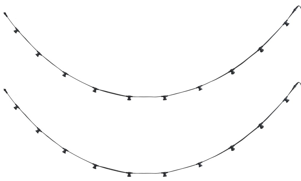 Catena luminosa nera collegabile con spina 10m 20 luci IP64 - Lubber