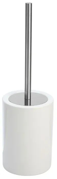 Porta scopino da appoggio con spazzola wc in ceramica bianca Cily