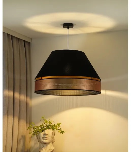 Duolla - Lampadario a sospensione con filo COPPER SHINY 1xE27/15W/230V diametro 60 cm nero/rame