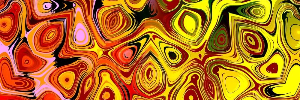 Quadro su tela – Arte creativa in sfumature di rosso e giallo