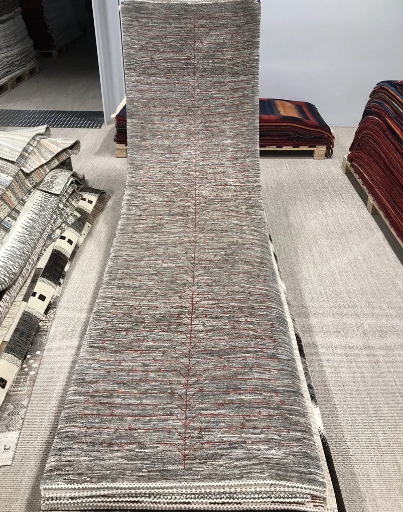 Loribaft Tappeto 300 x 90 Marrone (Iran) Annodato A Mano