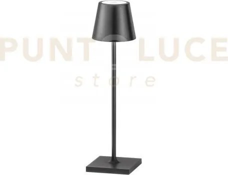 Lampada da tavolo ricaricabile led drink nera 1,5w 165lm 3000k dimm...