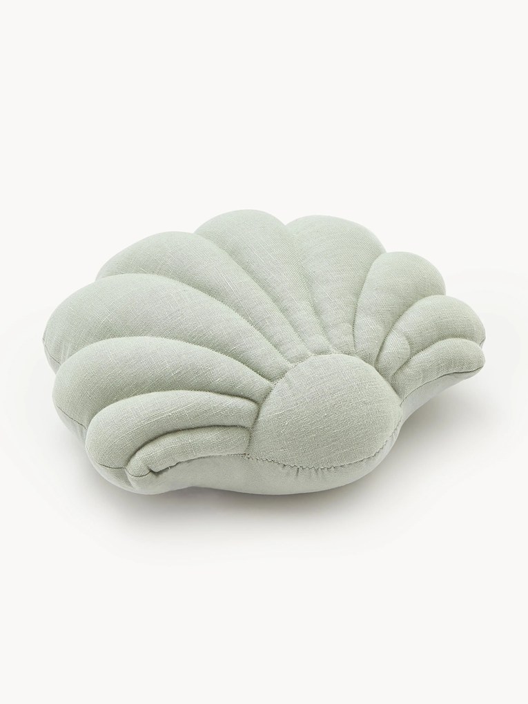 Cuscino in lino a forma di conchiglia Shell