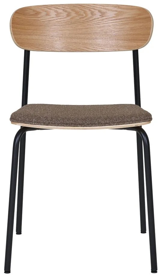 Sedia da pranzo nera/marrone con effetto frassino impilabile Estepona – House Nordic