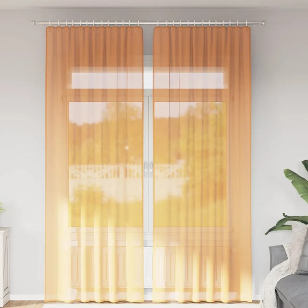 Tende İn Voile Con Passanti 2 Pz Arancio 140x260 Cm /