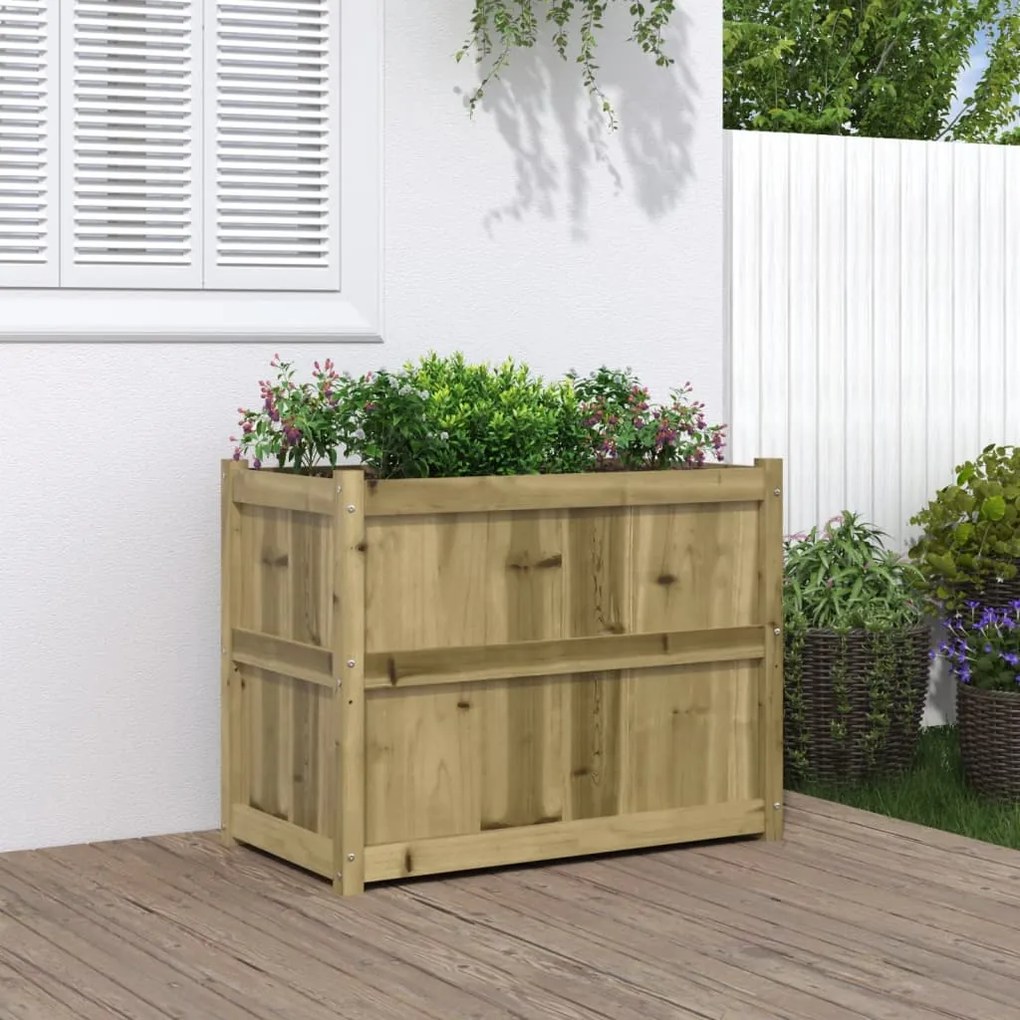 Fioriera Da Giardino 90x50x70 Cm İn Legno Di Pino Impregnato /