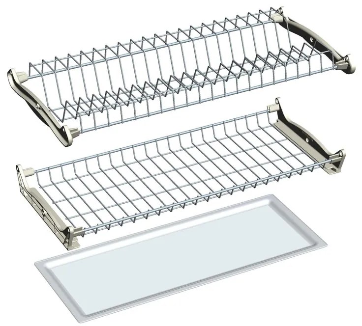 Scolapiatti grigio L 56.8 x H 25 x P 27 cm