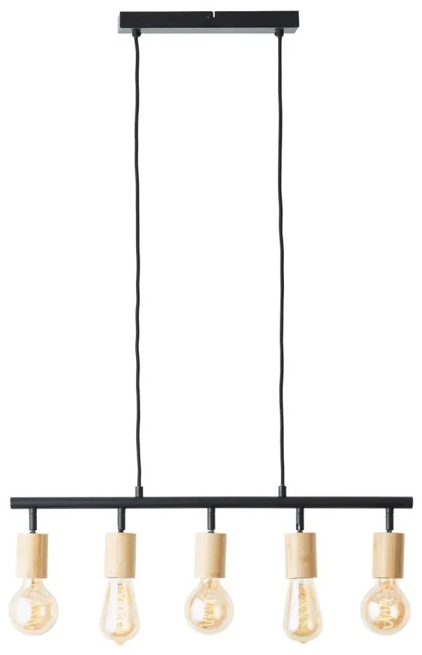 Brilliant - Lampadario a sospensione su cavo TIFFANY 5xE27/28W/230V nero/bambù
