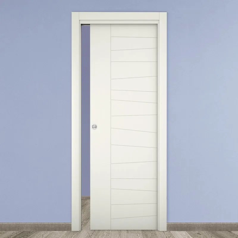 Porta scorrevole Madera bianco L 80 x H 210 cm reversibile