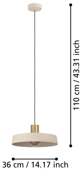 Eglo 900429 - Lampadario a sospensione con filo VALDIOLA 1xE27/40W/230V
