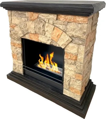 Camino a bioetanolo da terra Belluno effetto pietra L105xP38xH100 cm