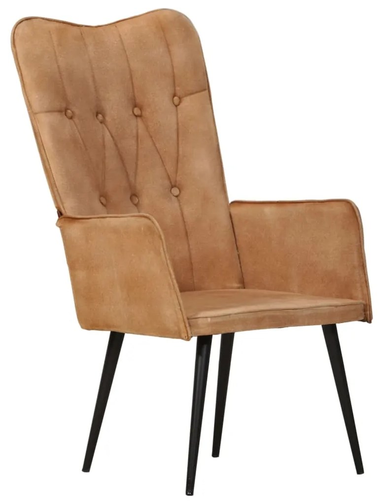 Sedia A Schienale Alto Marrone İn Tela /