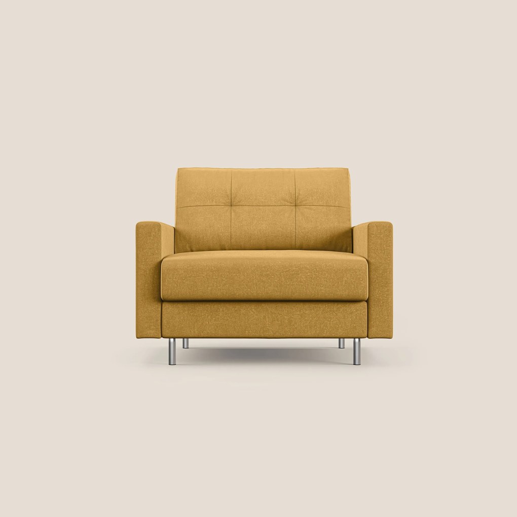 Megan poltrona letto in microfibra smacchiabile T11 giallo