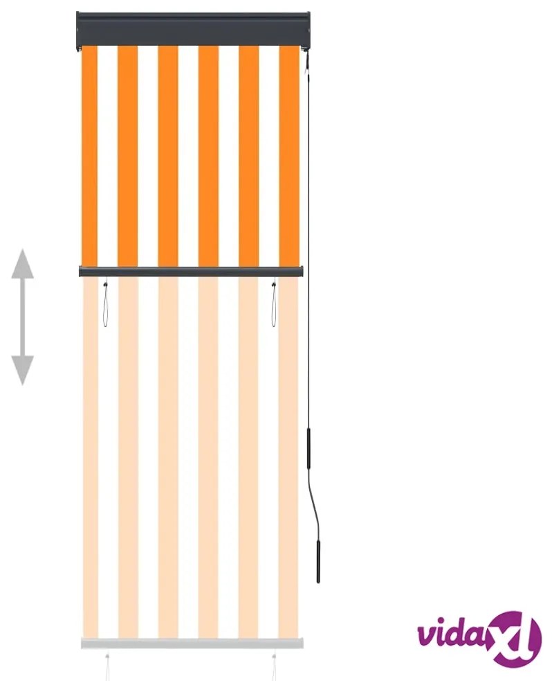 vidaXL Tenda a Rullo per Esterni 60x250 cm Bianca e Arancione