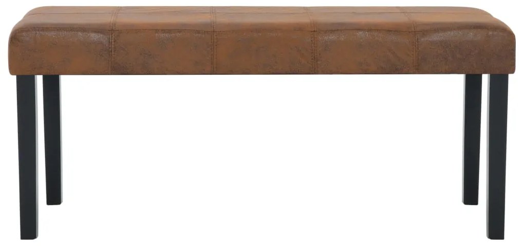 Panca 106 cm marrone in pelle scamosciata artificiale