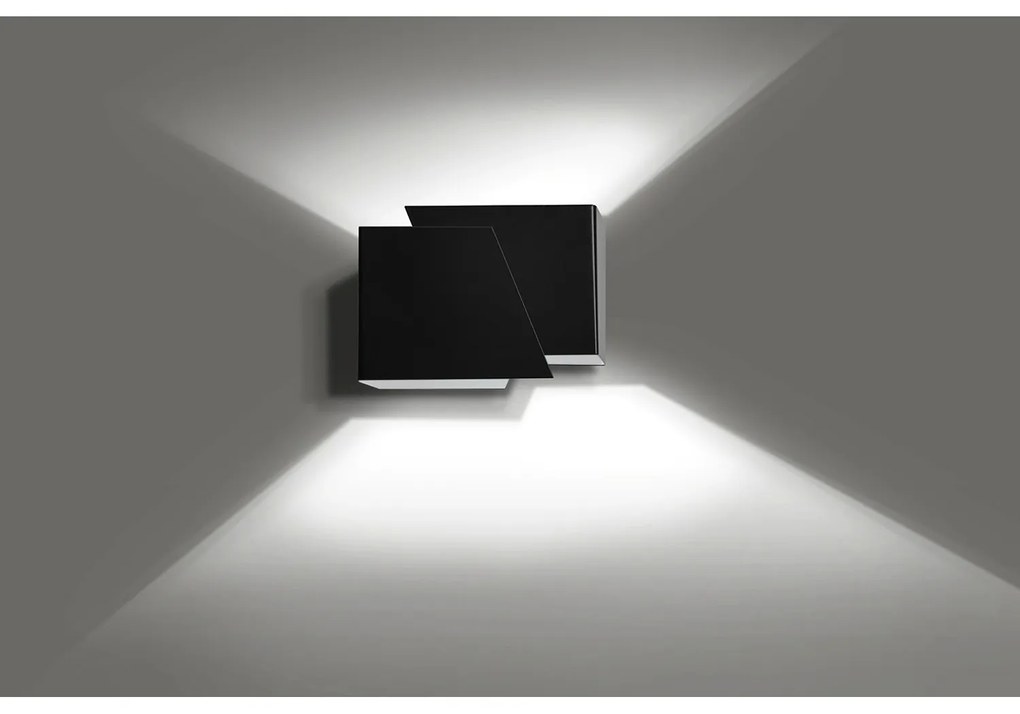 Applique Moderna 1 Luce Bjorn A Forma Geometrica In Acciaio Nero