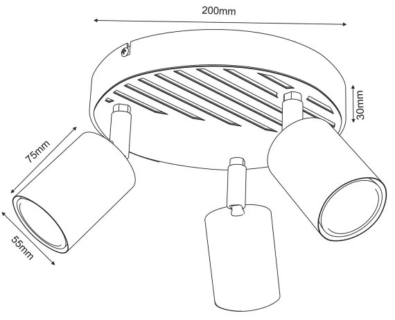 Faretto TERRA 3xGU10/8W/230V bianco/quercia