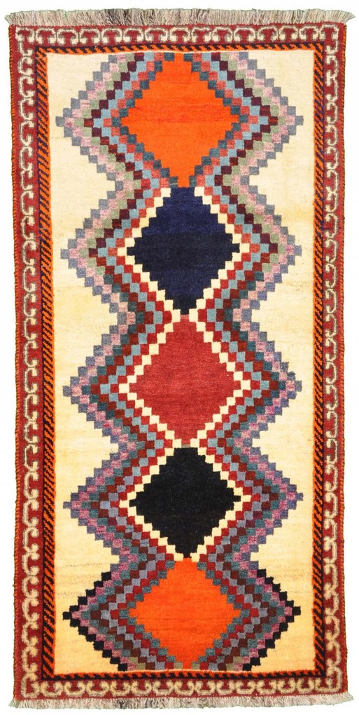 Gabbeh Tappeto 200x100 Beige (Iran) Annodato A Mano