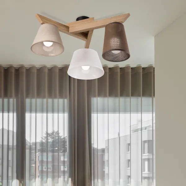 Brilagi - LED Lampadario a plafone ANTHONY 3xE14/40W/230V quercia