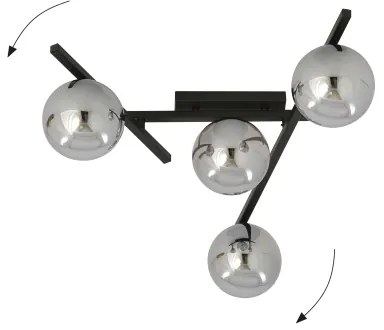 Plafoniera SMART 4xE14/10W/230V nero/grigio