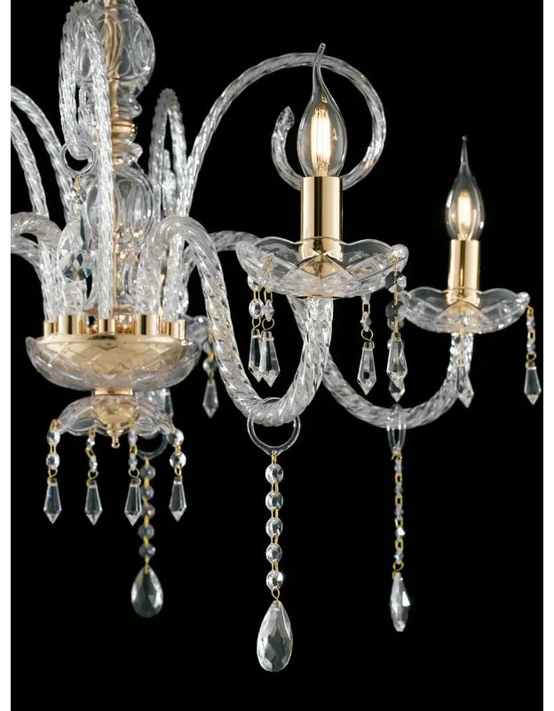 Lampadario Neoclassico Monalisa bianco  5x E14 Ø73cm LUCE AMBIENTE DESIGN