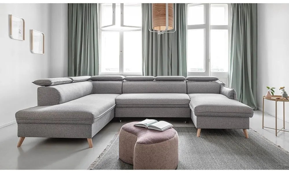 Divano letto angolare grigio chiaro (angolo sinistro) Sweet Harmony - Miuform