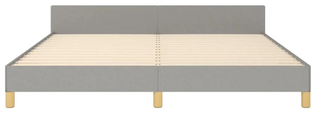 Giroletto con testiera grigio chiaro 180x200 cm in tessuto