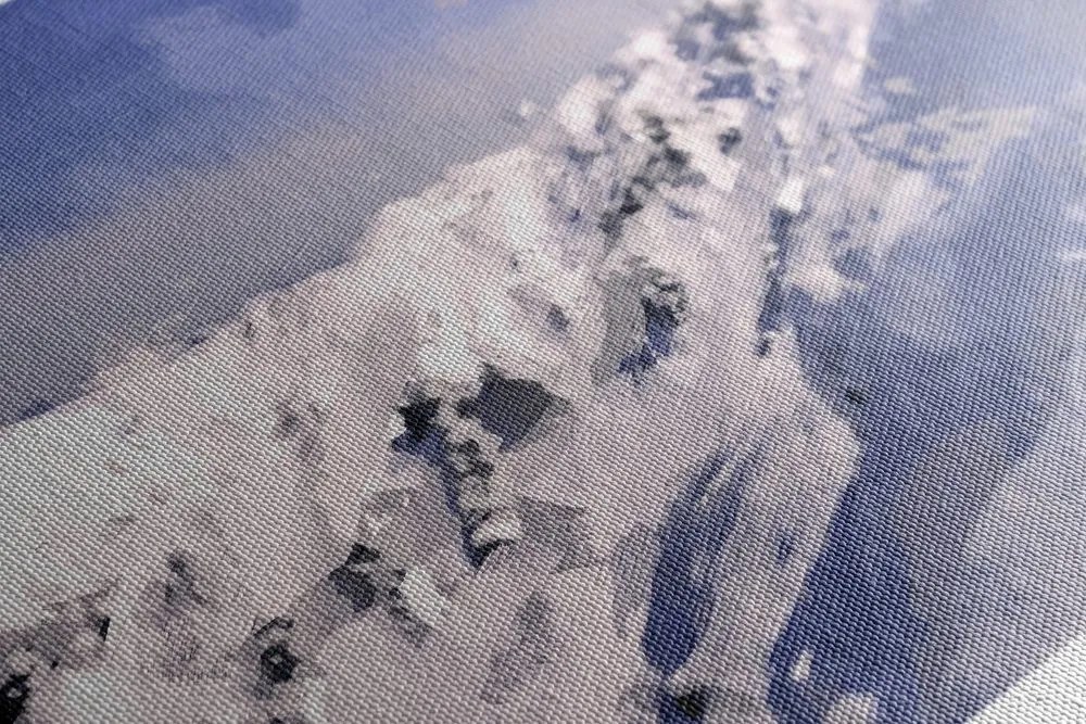 Stampa su tela – Pittura a olio di montagne innevate