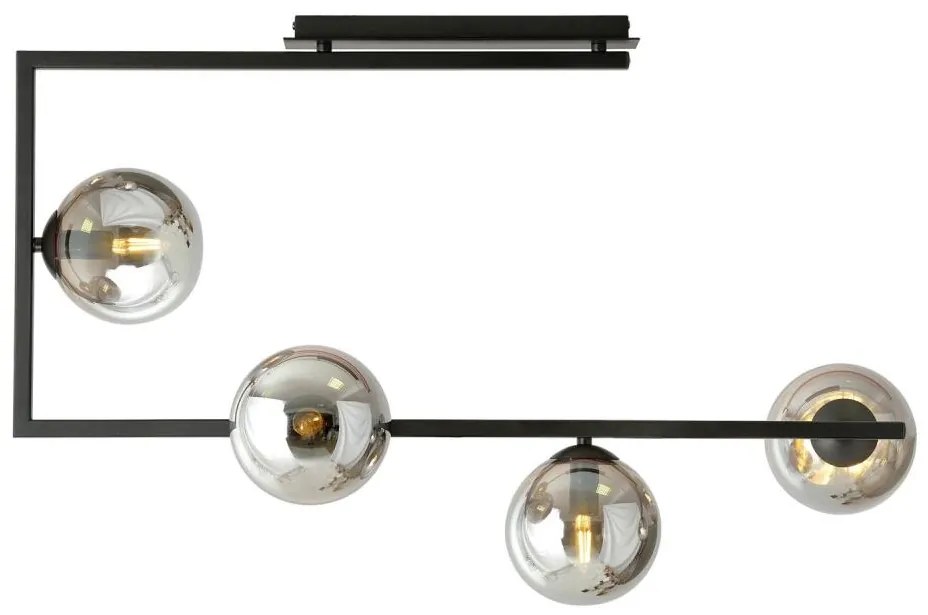 Lampadario a sospensione con supporto rigido SOMA 4xE14/10W/230V nero/grigio