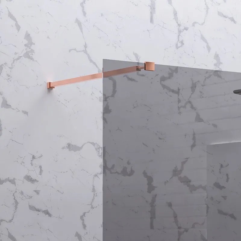 Parete doccia walkin 90 cm vetro fumé profilo oro rosa | KW1000FGR - KAMALU