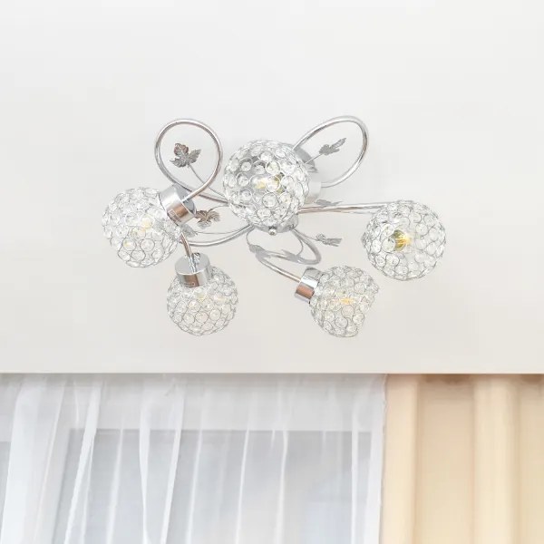 Lampadario a plafone SOPHIA 5xE27/15W/230V cromo lucido/limpido