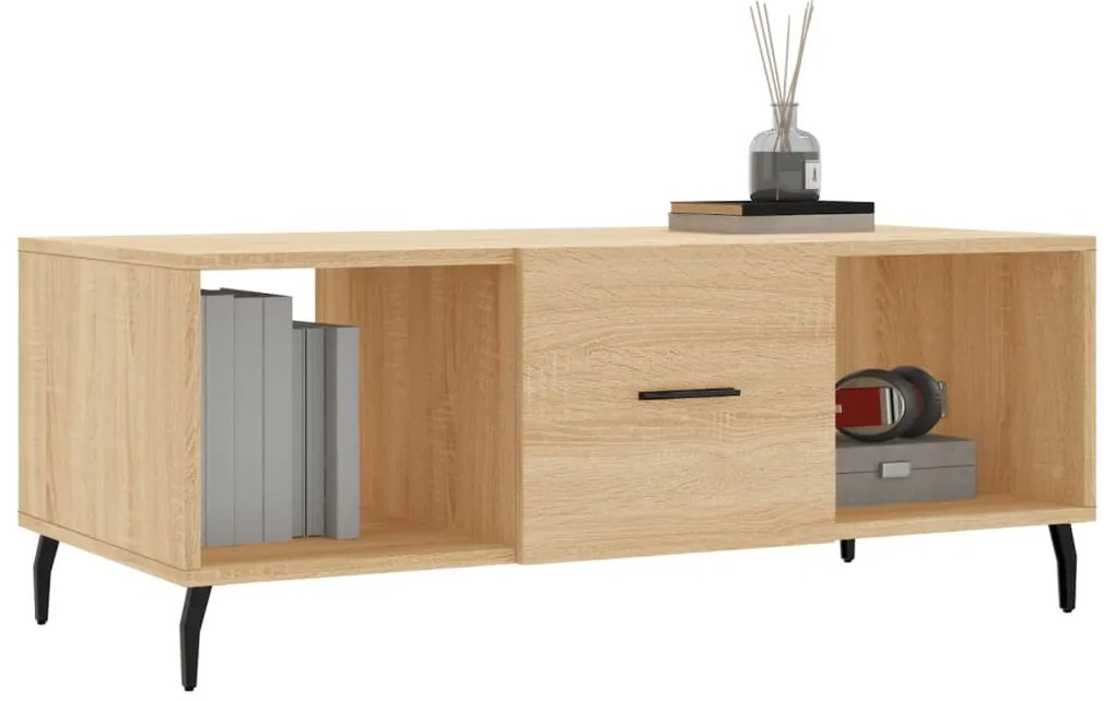 Tavolino da salotto rovere sonoma 102x50x40cm legno multistrato