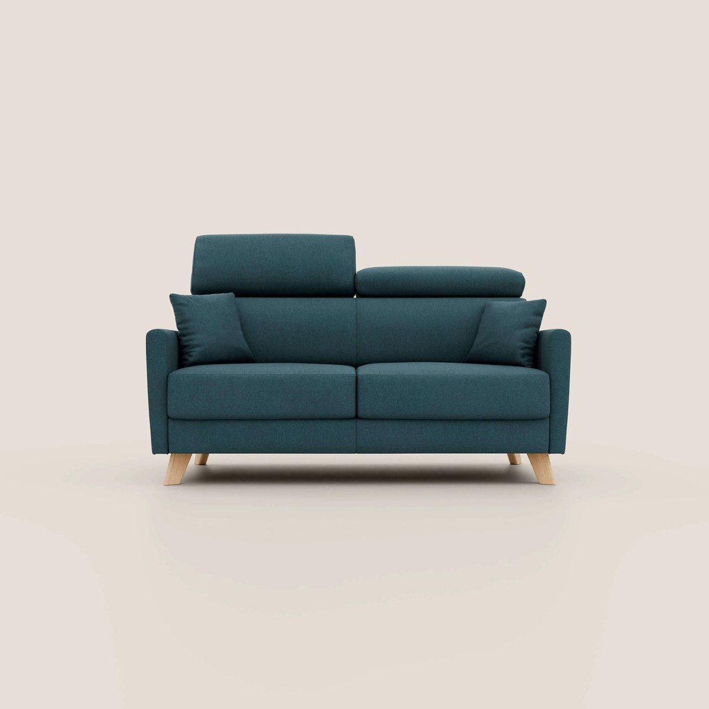 Francy divano letto matrimoniale con poggiatesta regolabili in tessuto impermeabile e smacchiabile T17 petrolio