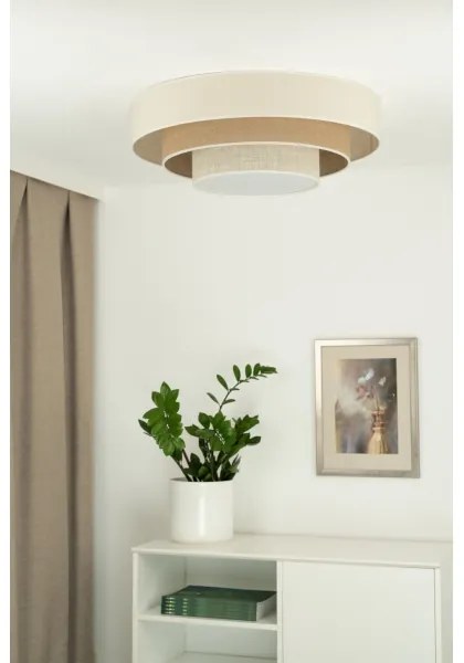 Duolla - Plafoniera LED LUNETA LED/26W/230V diametro 60 cm 4000K color crema/marrone