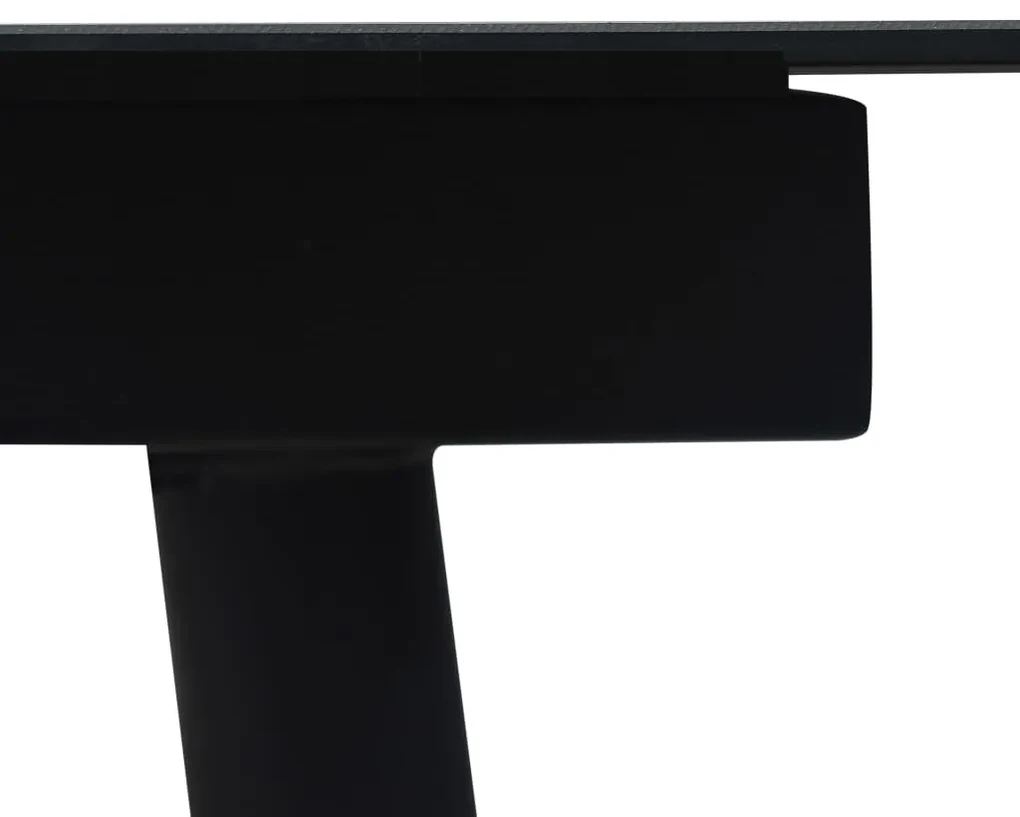 Tavolo da giardino nero 150x80x74 cm in acciaio e vetro
