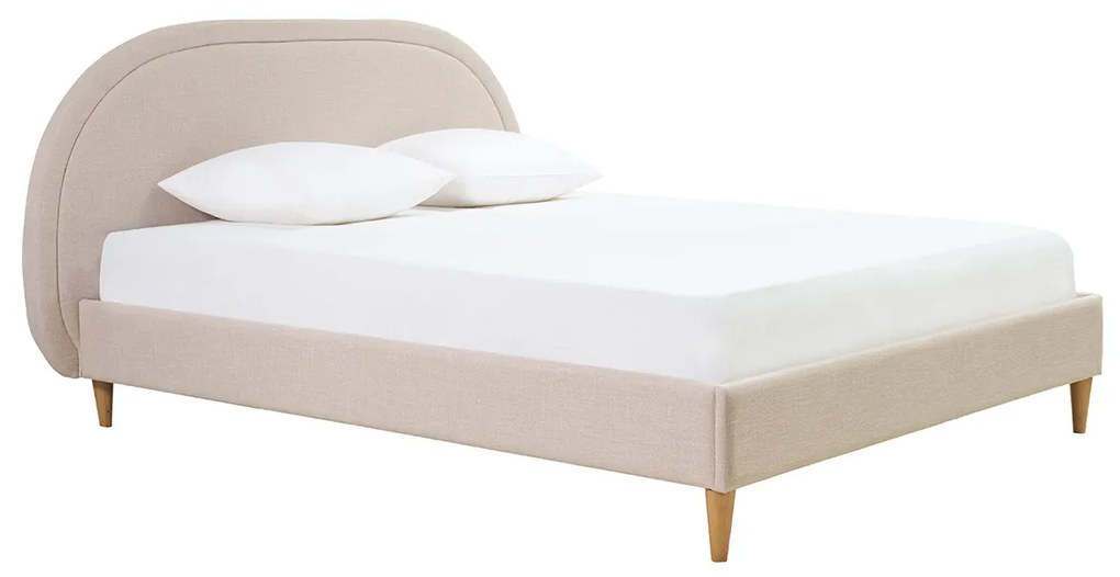 Letto matrimoniale 160x200 in tessuto beige CHARLINE