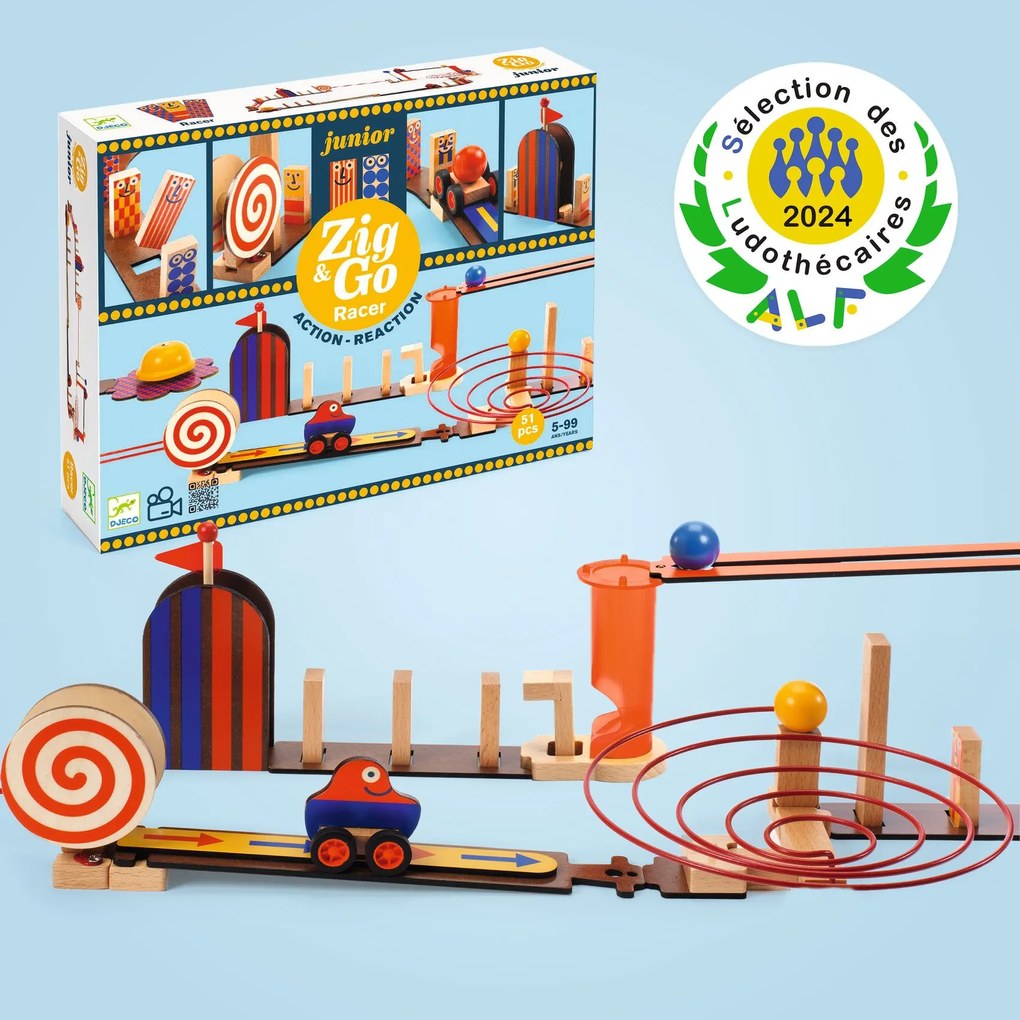 Percorso domino - Zig & Go Junior - Racer - 51 pz