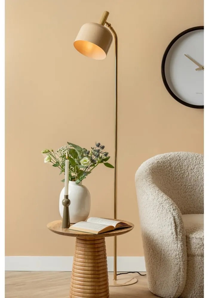 Lampada da terra marrone chiaro con paralume in metallo (altezza 164 cm) Smart - Leitmotiv
