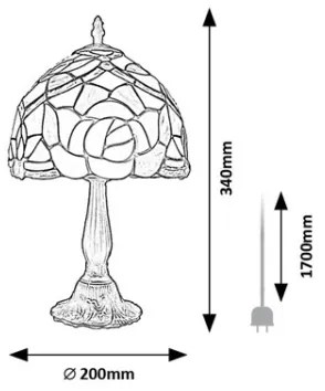 Brilagi - Lampada da tavolo Tiffany in vetro colorato GARLAN 1xE14/40W/230V