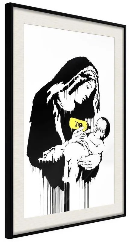 Poster  Banksy: Toxic Mary  Cornice Quadri Cornice nera con pass-partout, Larghezza x Altezza Home decor 40x60