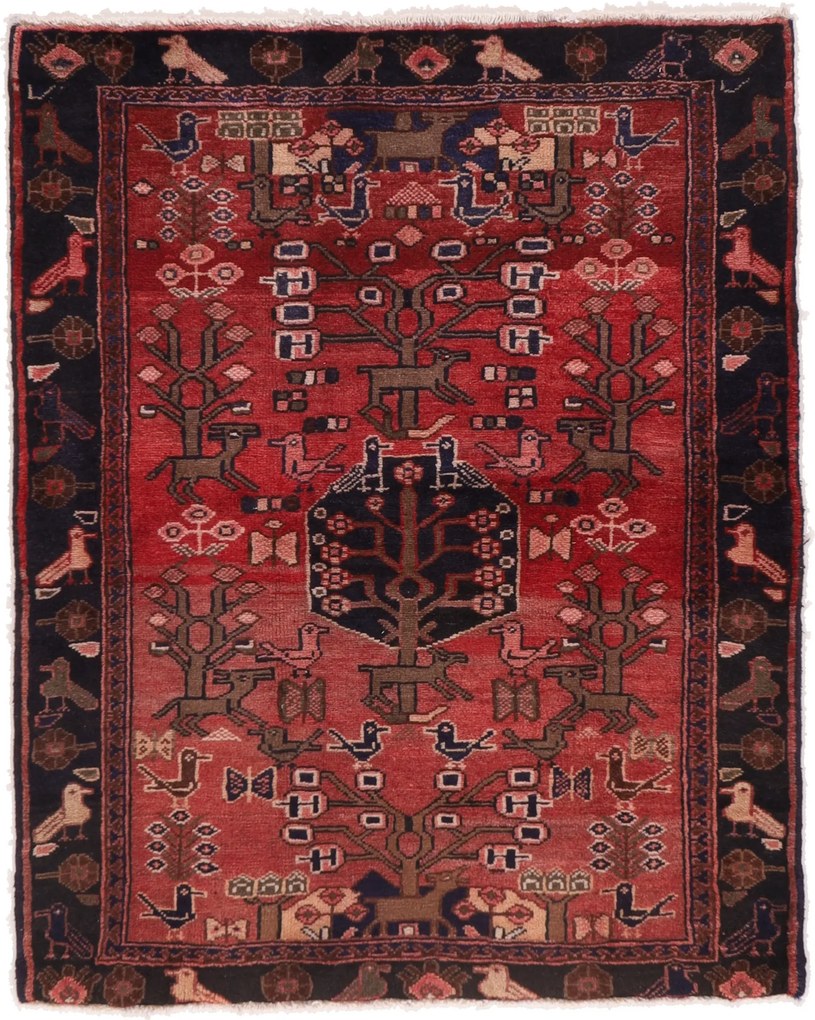 Hamedan Tappeto 110x140 (Iran) Annodato A Mano