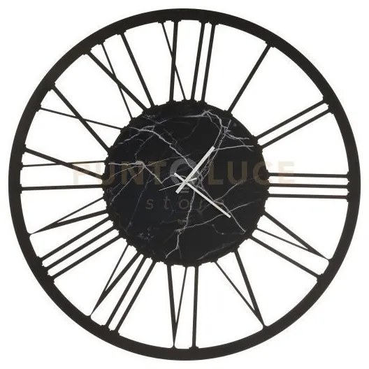 Orologio da parete design big 90 nero e marmo nero