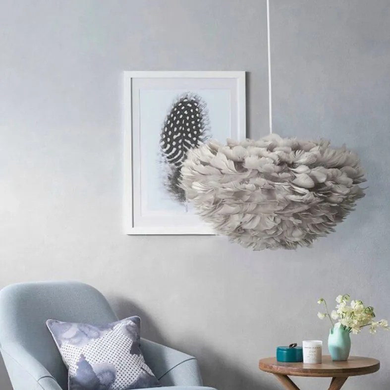 Lampada Pensile di Piume Grigio  APP334-3CP