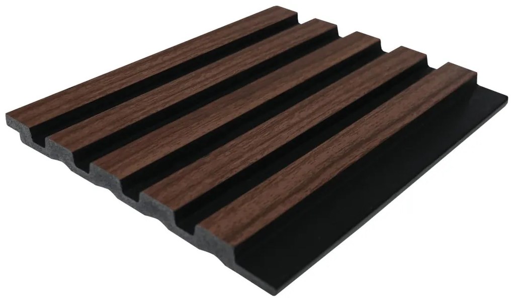 Pannello da parete 3D Set da 3,71m² Colore legno naturale scuro e Nero Lotto di 8 pezzi - TATIANA