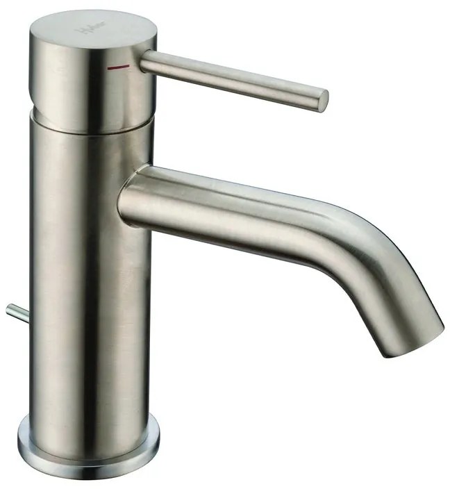 Rubinetto per lavabo a canna bassa TAYRONA nichel satinato HUBER H 16.4 cm