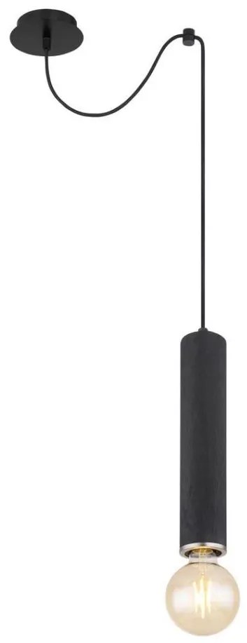 Globo 15499H - Lampadario a sospensione con filo MARION 1xE27/60W/230V legno nero