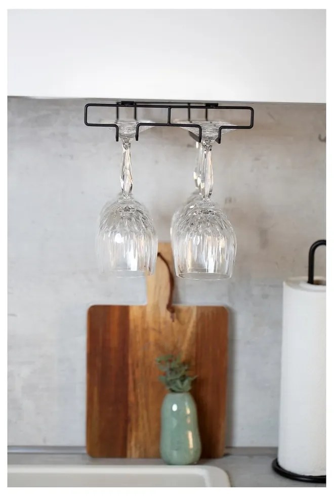 Supporto nero sotto il ripiano in vetro - Wenko