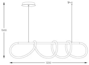 Zuma Line 20006PM-BK - Lampadario LED a sospensione con filo BALBO LED/45W/230V 3000/4000/6000K