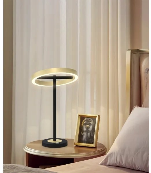 Wofi 8016-104 - Lampada LED Touch dimmerabile BREST LED/10,5W/230V nero/oro